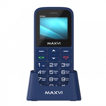 Cell phone Maxvi B100ds, 1.77 ", 1.3MP, Microsd, 2SIM, FM, SOS, Dok. Station, 1000 Mam, Blue-2