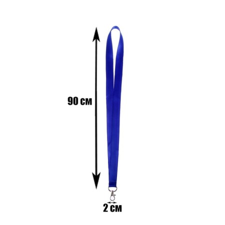 Badge tape width-20 mm, length-90 cm with metal carbine, blue-1