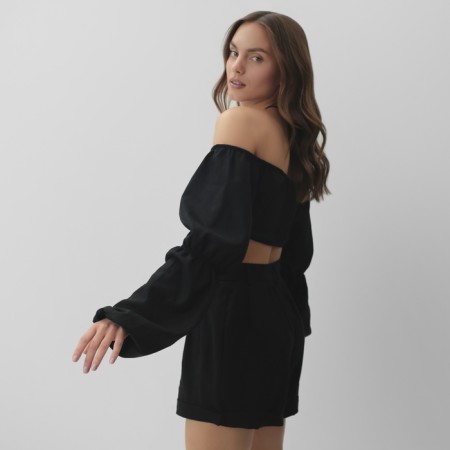 Croup-top with long sleeves MIST, col. Black, rr s-3