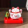 Plastic pendulum from the solar battery "Cat Mani-Neko with a tree" White 8x10x6 cm