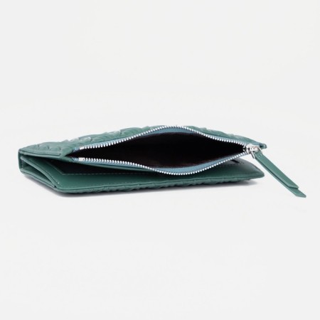 Women's wallet on the button, green color-4