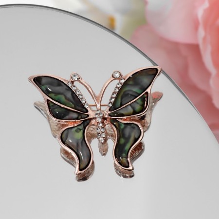 Brooch "Galiotis" butterfly flying, in pink gold