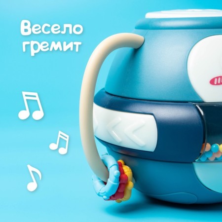 Musical toy "Kid Peningvi", with mobile elements, sound, light, blue color-8