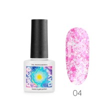 TNL Professional Disco Day gel polish, with colored mica, No. 4 strawberry smoothies, 6 ml
