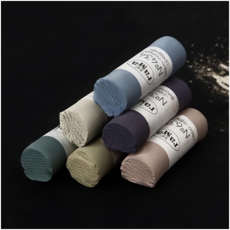Pastel dry set of 12 colors "gamma", gray shades, in a cardboard box-5