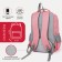 School backpack of textiles on a zipper, 4 pockets, Fulldorn, pink color