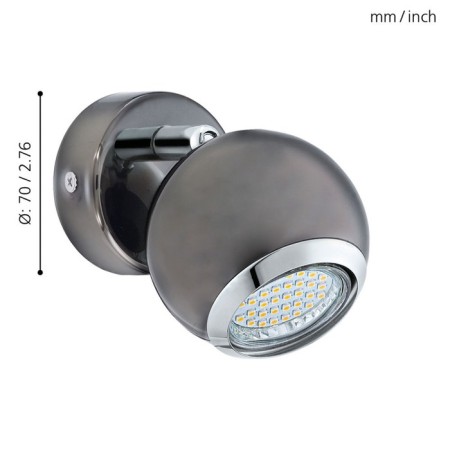 Lamp BIMEDA 1x3W LED Black 7x7 cm-3