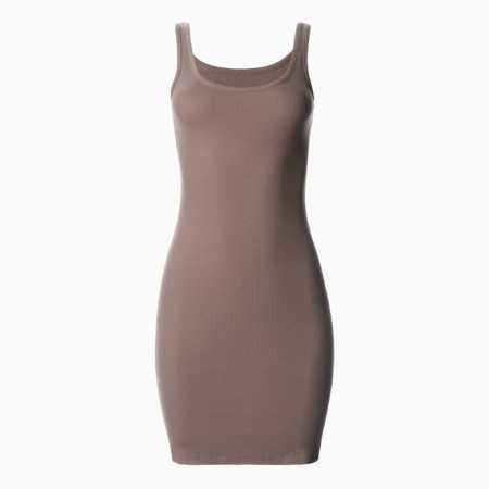 The dress is female, brown color, size 42 (s)
