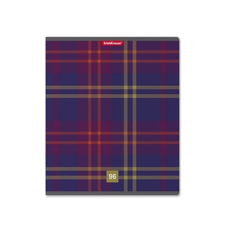 A notebook of 96 sheets in the Erichkrause "Scottish Cage", cover coated cardboard, offset unit, whiteness 100%, 5 types of mix-5