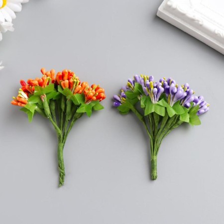 Decor for creativity "Flowers" mix 9 cm (1 set = 1 bouquet) in the bouquet 12 colors-6