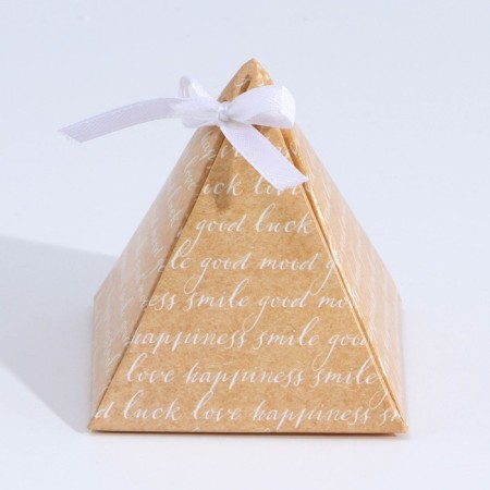 Bonbonniere box, gift packaging, Kraft, 7 x 7 x 7.5 cm-1