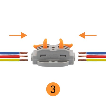 Terminal of QMS 222-423p Passing 3 poles, with an mounting platform (0.08-4 mm²), gray (25 pcs.-5