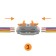 Terminal of QMS 222-423p Passing 3 poles, with an mounting platform (0.08-4 mm²), gray (25 pcs.