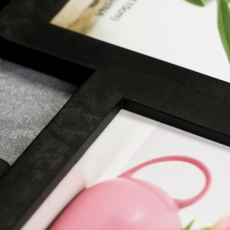 Photo frame plastic in 4 photos 10x15 cm "smooth lines" black 30x30 cm-2