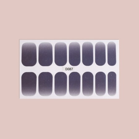 Manicure films, 14 pcs, with sparkles, graphite color-1