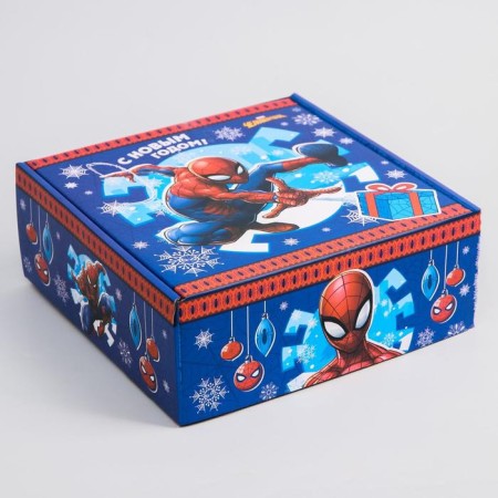 Gift box "New Year" 24.5x24.5x9.5 cm, Spider-Man-2