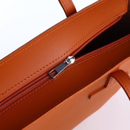 Zipper bag with lightning, terracotta color-6