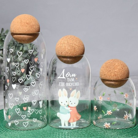 Bank for storage "hearts", 1000 ml-3