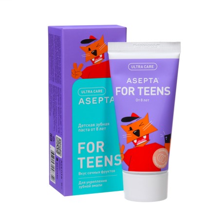 Toothpaste "Asept" Teens, for children from 8 years old, 50 ml