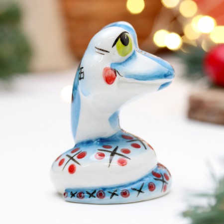 Souvenir "Snake Smile Blue", 7 cm, porcelain-3