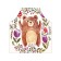 Apron of a kitchen with a photo print "joyful bear", adjustable, size OS