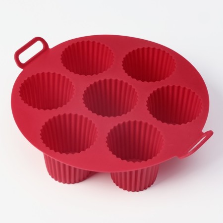 Baking uniform “Croaty Circle”, silicone, 20 × 20 × 5 cm, 7 cells (5.5 × 5 cm), burgundy color-4