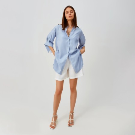 Women's shirt Minaku: Casual Collection Blue color, river 48-4