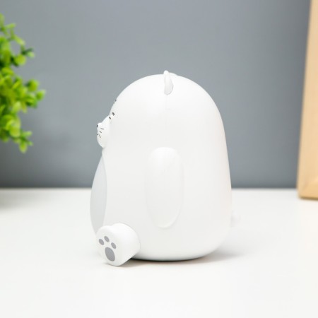 The nightlight "Mishka manki waves its paw" LED 6000K USB AKB white 11x9x11cm Risalux-4