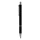 Ballic handle, automatic, 0.5 mm, round, black with silver inserts, metal case, blue rod