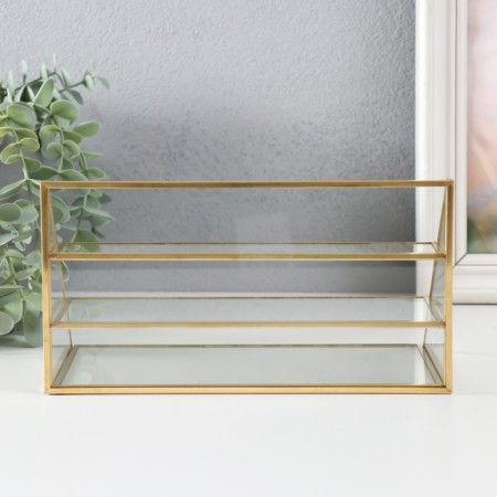 Standing interior glass, metal "Staircase" 11.5x21.5x12 cm-3