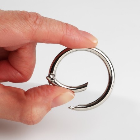 Karabin ring, d = 32/40 mm, thickness - 4 mm, silver color-2