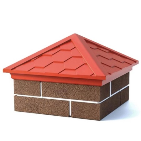 PPK cap to a column column, 1.5 × 1.5 bricks, 39 × 39 × 4.3 cm, terracotta, “flexible tile”