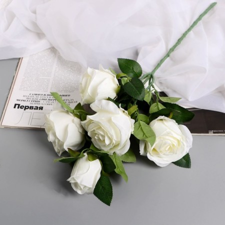 Artificial flowers "Rose Triza" D-7 cm 50 cm, white
