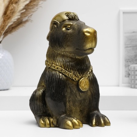 Pigger "Capybara in the cap" black with gold, 22cm