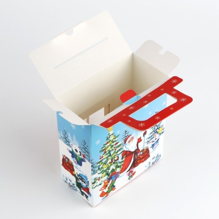 Gift box New Year's Folding with 3D effect "New Year's bus", 18 x 15 x 7.5 cm, New Year-3