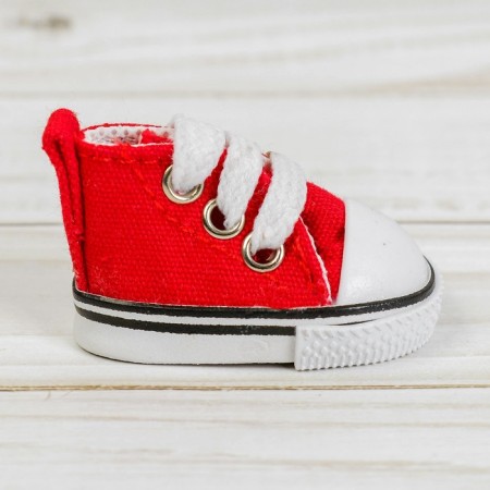 Doll sneakers, sole length 5 cm, red color-1
