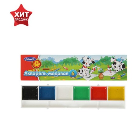 Honey watercolor Cullinan "Dalmatians", 6 colors, in a cardboard box, without a brush