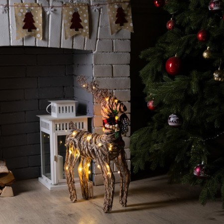 LED figure "Deer" 32 × 60 × 10 cm, textiles, metal, batteries AAX2 (not in the kit), glow warm white-1