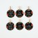 New Year's jewelry for glasses with wishes, circle, diam. 4.5 cm, 6 pcs.