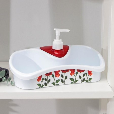 Stand for bathrooms and kitchen supplies with a dispenser, 26 × 12 × 13 cm, color mix-3