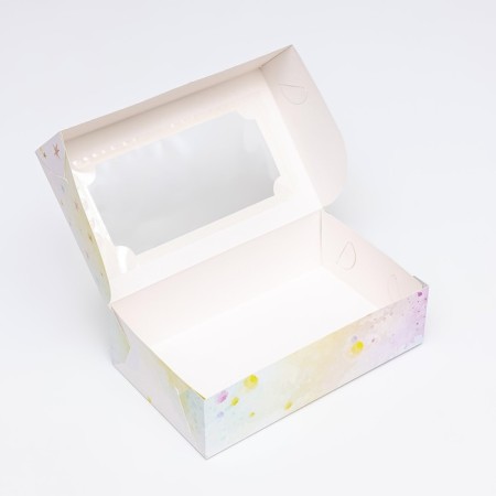 Folding box with a window for marshmallows "Festive candles", 25 x 15 x 7 cm-5