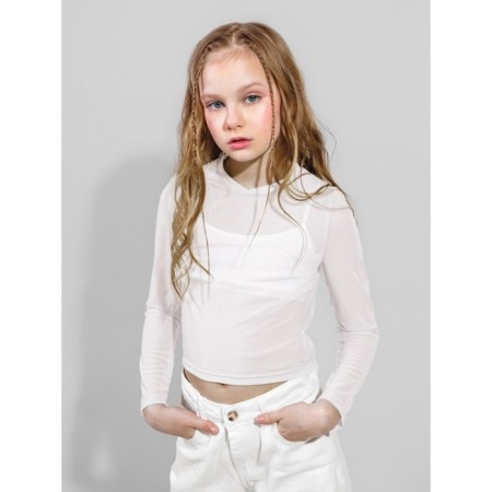 Топ для девочки Amarobaby Young, рост 152 см, цвет белый-6