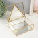 Casket glass, leatherette with a metal frame "Triangle" white 18.8x14.7x6.6 cm