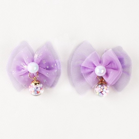 Hair clip with a bow "The most tender", 7 x 5 cm-2