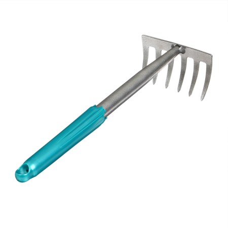 Robble straight, 6 teeth, length 31 cm, rubberized handle-1