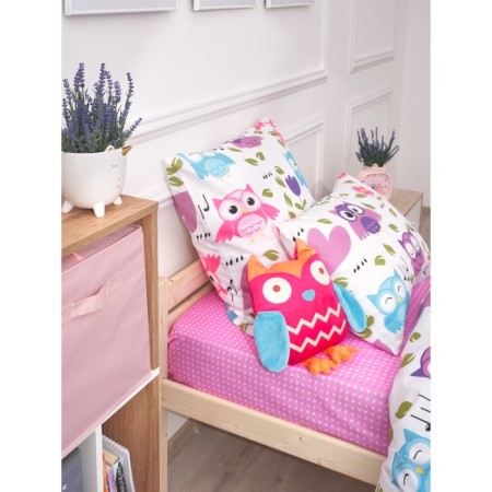 Pillow - OWL toy, size 40x27 cm, pink color-4
