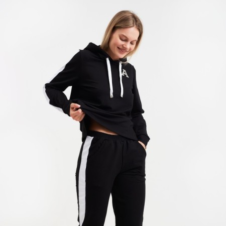 Women's costume (sweatshirt/trousers) Charlotte, black color, size 48-4