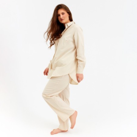 Women's pants Minaku: Home Collection Beige Color, Rr. 48-3