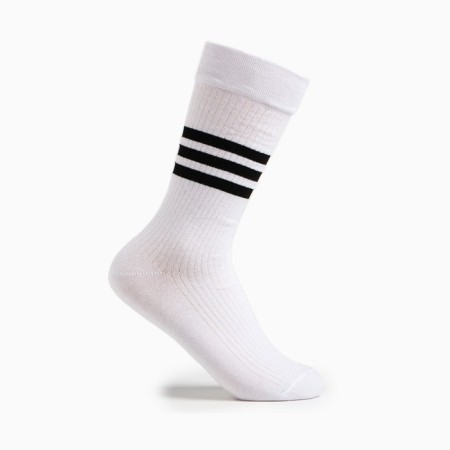 Socks "stripes", white color, size 23-25 ​​(37-40)
