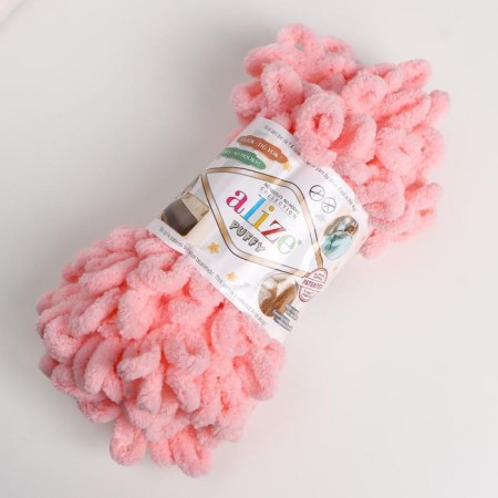 Yarn "Puffy" 100 % micropoliester 9m/100g (638 - children's pink)-1